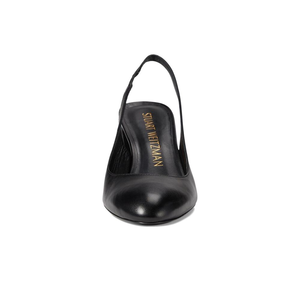 Stuart Weitzman Women's Vida 75 Slingback Pump, Black, 10 - Picture 2 of 5